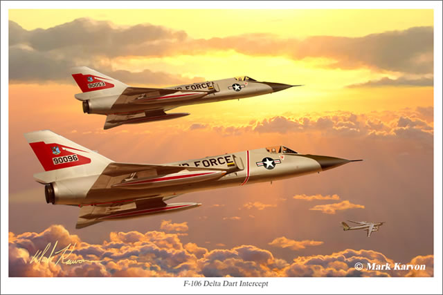 "F-106 Delta Dart Intercept" Mark Karvon Giclee Print